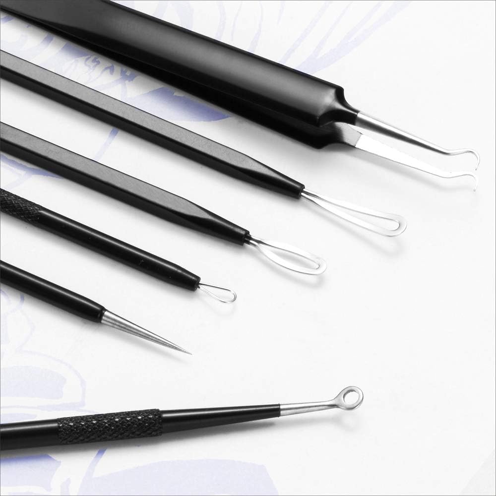 6x Professional Stainless Steel Comedone Extractor Tools for Blackhead and Pimple Removal