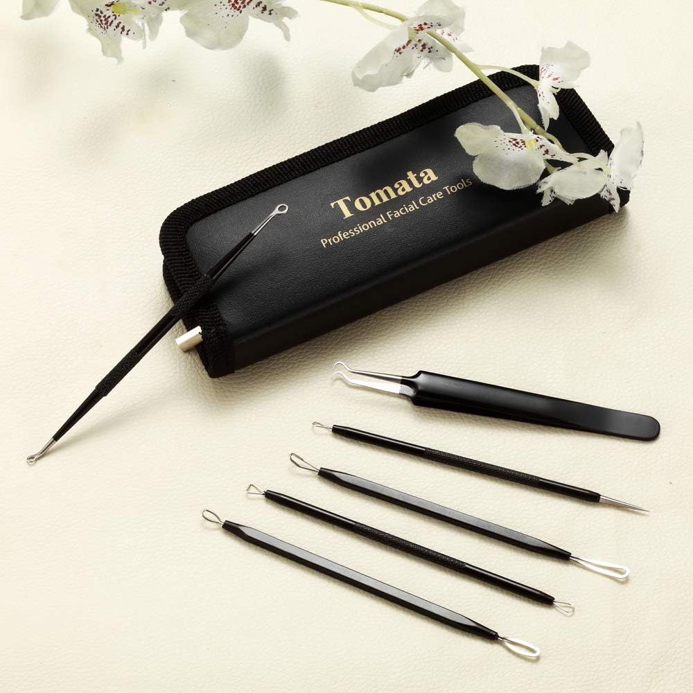 6x Professional Stainless Steel Comedone Extractor Tools for Blackhead and Pimple Removal