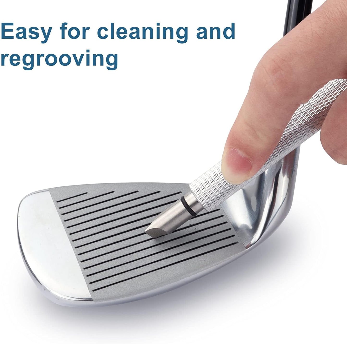 Golf Club Groove Sharpener – Re-Grooving Tool for Wedges & Irons, U & V Grooves, Optimal Backspin