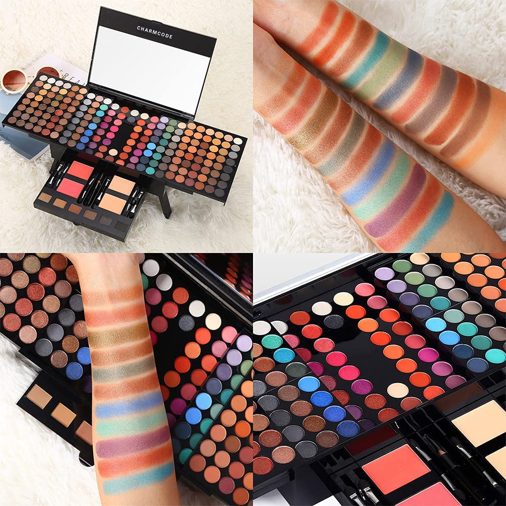 190-Color All-in-One Makeup Palette – Eyeshadow, Blush, Concealer, Eyebrow Powder & Eyeliner (Multicolor)
