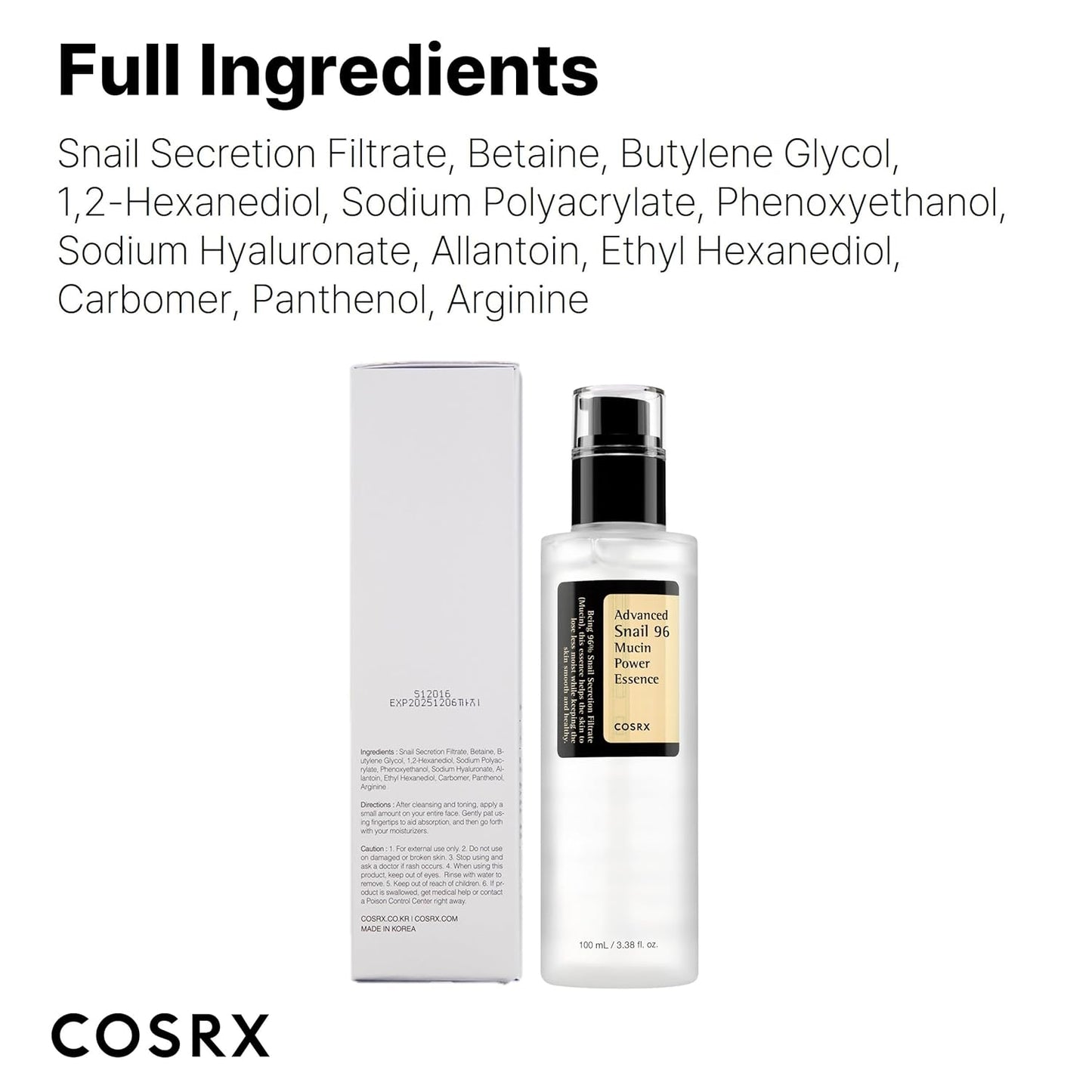 96% Power Face Serum 100ml – Hydrating Glow Serum, Korean Skin Care