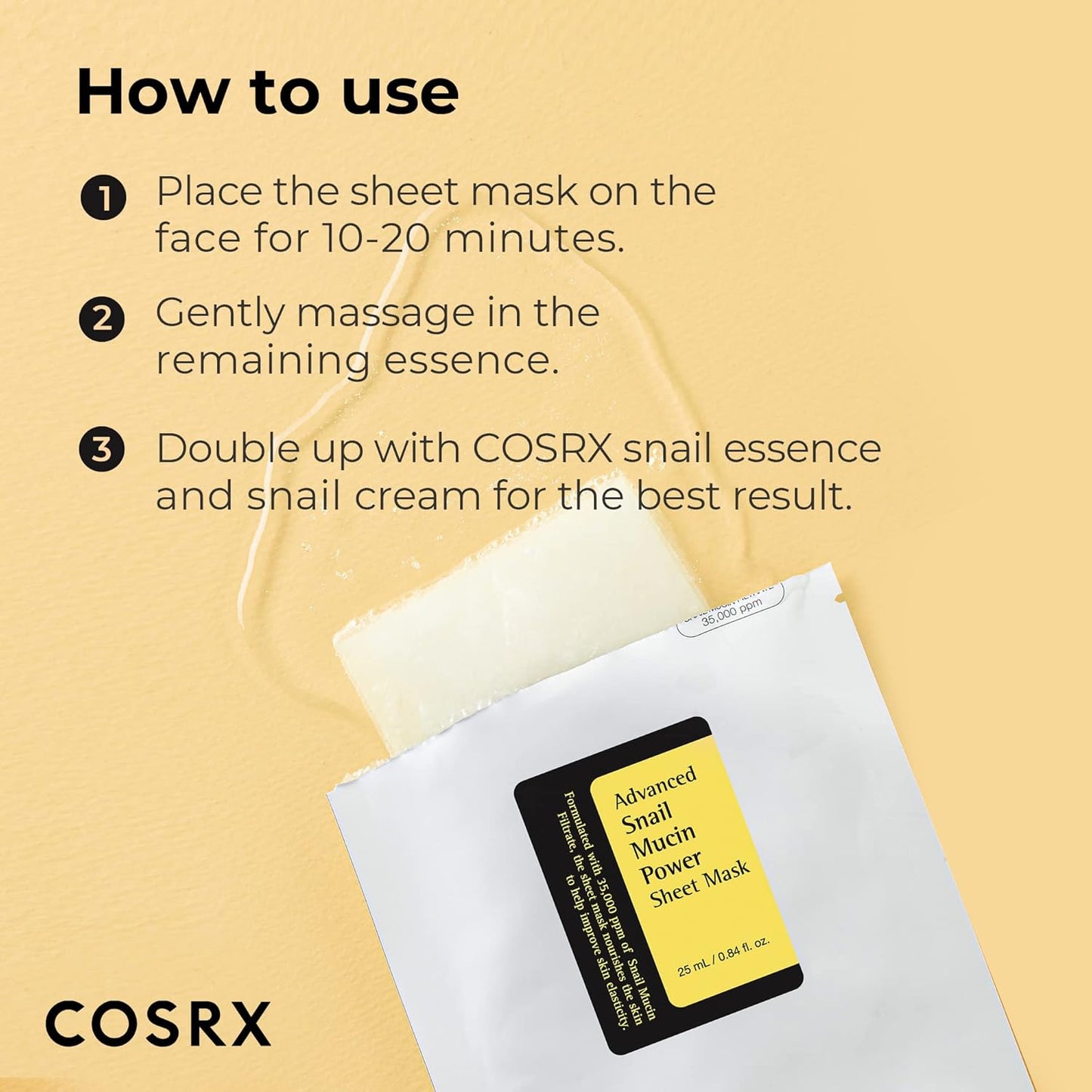Snail Mucin Sheet Mask & Serum Set - Korean Skincare for Dry, Sensitive Skin