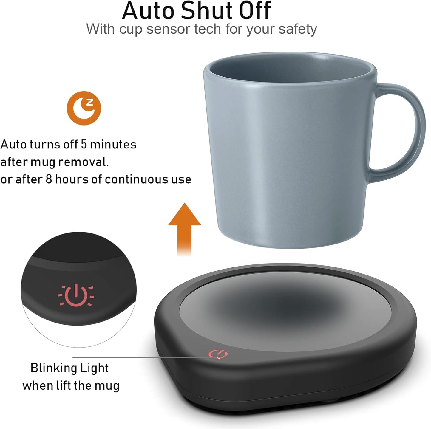 Coffee Mug Warmer with Auto Shut Off - Smart Temperature Settings for Desk