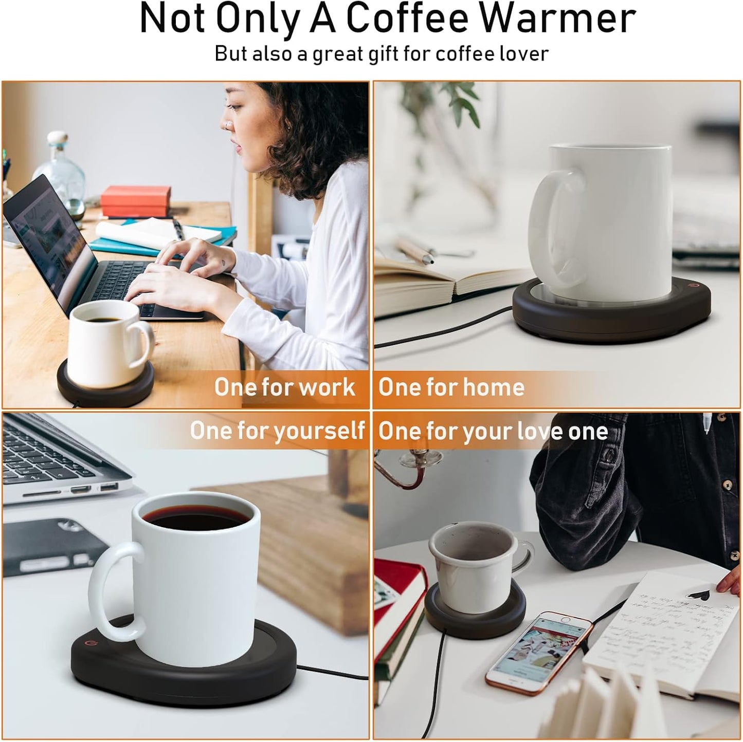 Coffee Mug Warmer with Auto Shut Off - Smart Temperature Settings for Desk