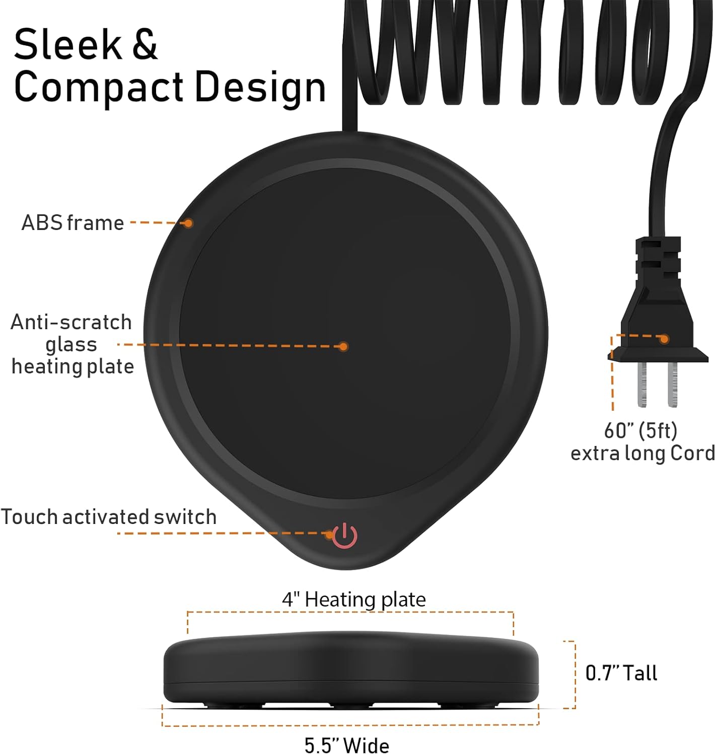 Coffee Mug Warmer with Auto Shut Off - Smart Temperature Settings for Desk