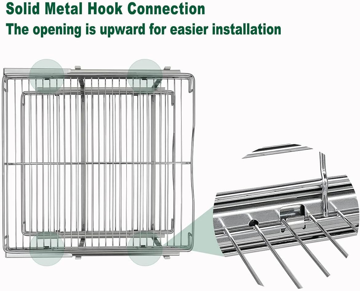 2-Tier Pull Out Cabinet Organizer – 14" W x 21" D Slide-Out Wire Basket Shelves for Kitchen & Pantry