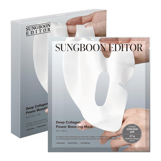Deep Collagen Overnight Mask, 4-Pack Hydrogel Facial Masks with 2,160,000ppb Collagen for Firming & Moisturizing