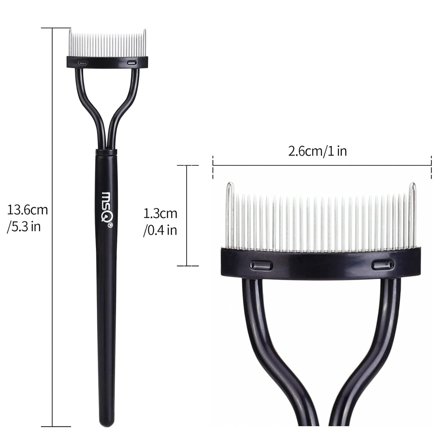 Eyelash Separator & Mascara Applicator, Arc Designed Definer Brush with Comb Cover (1PCS