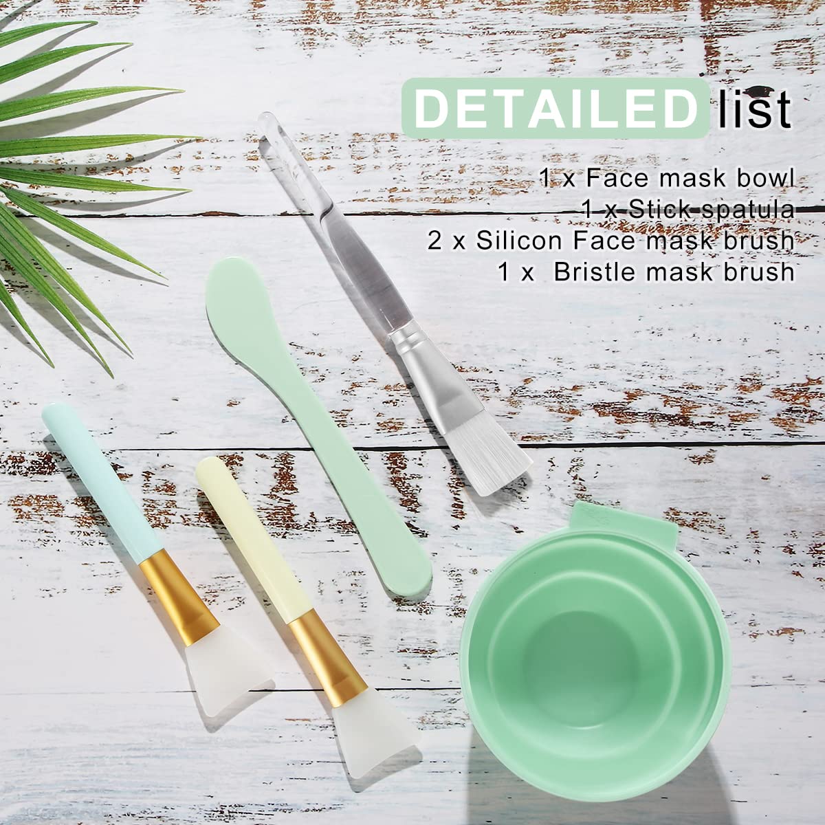 5-in-1 DIY Face Mask Mixing Bowl Set – Includes Spatula, Silicone Brush & Soft Face Brushes