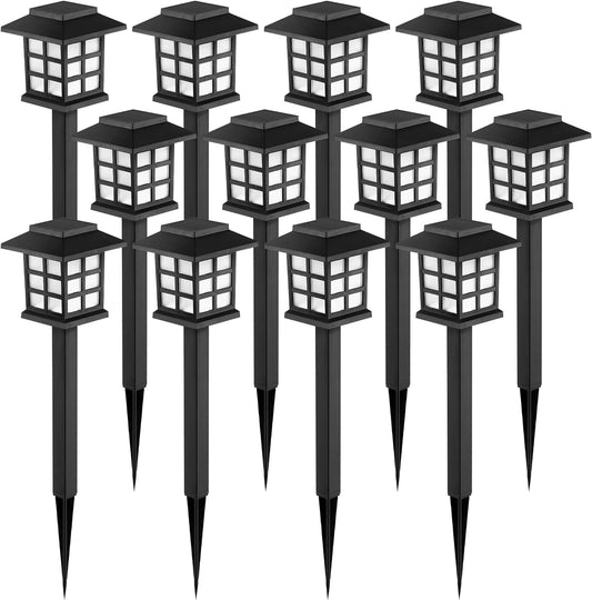 12 Pack Solar Outdoor Lights – LED Waterproof Walkway Lights for Garden, Patio, Yard, Driveway