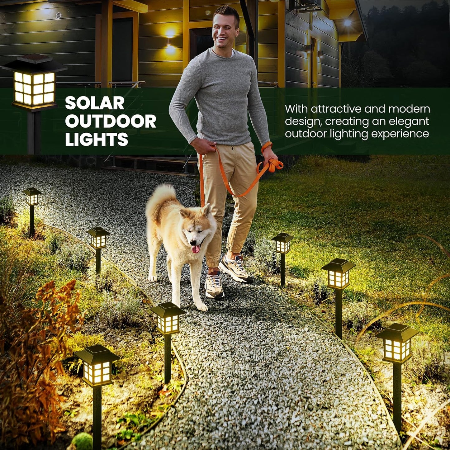 12 Pack Solar Outdoor Lights – LED Waterproof Walkway Lights for Garden, Patio, Yard, Driveway