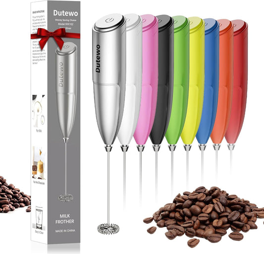 Handheld Electric Frother - Mini Foam Maker for Lattes, Cappuccino, Matcha (Grey)
