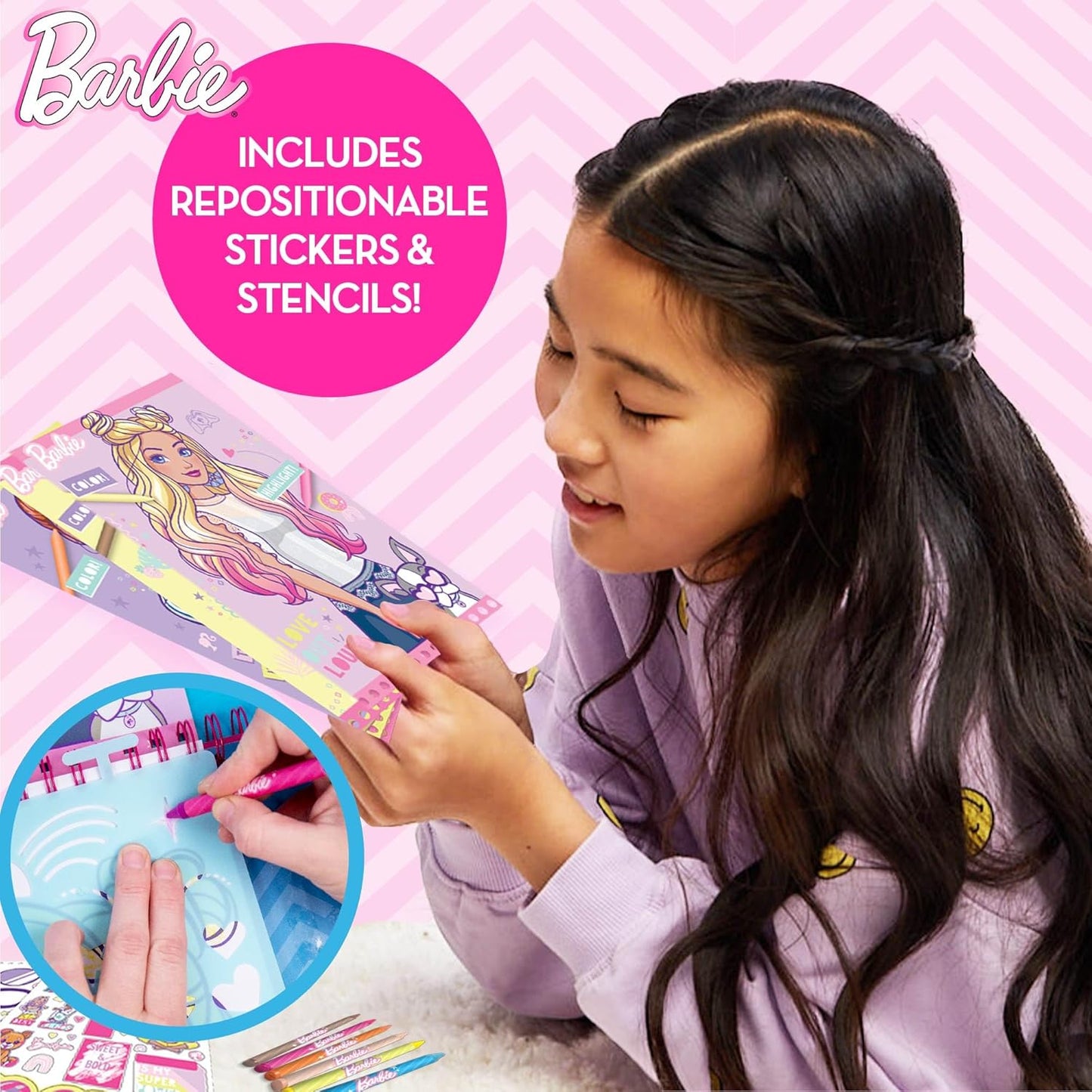 Barbie Makeup Artist Magazine - Create Hair & Makeup Looks with 130+ Stencils, 180+ Stickers & Pretend Makeup