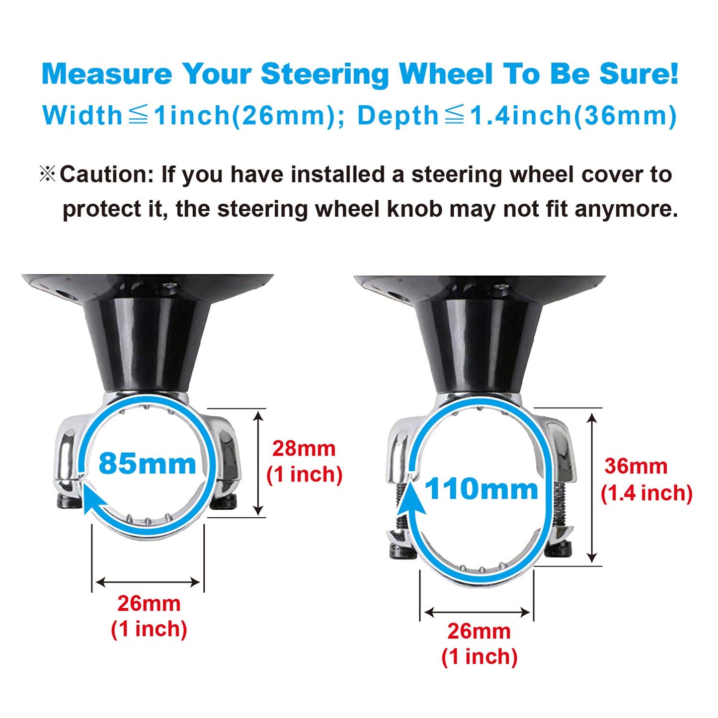 Universal Car Steering Wheel Spinner Knob – Power Handle Accessory (Black)