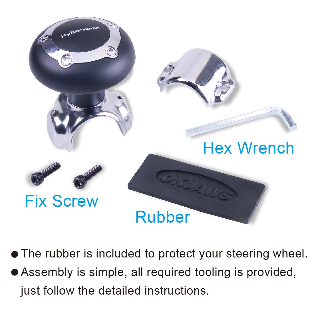 Universal Car Steering Wheel Spinner Knob – Power Handle Accessory (Black)