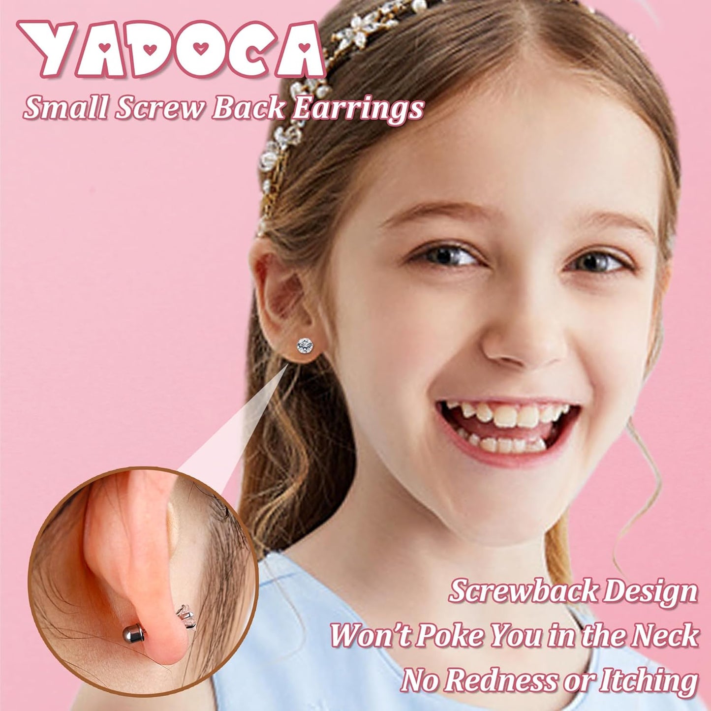 Stainless Steel Screw Back Earrings – Cute & Hypoallergenic for Girls & Toddlers