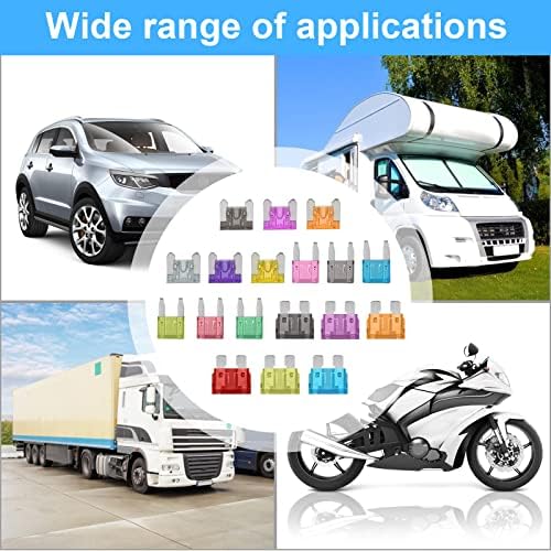 300-Pcs Car Fuse Assortment Kit – Mini, Standard & Micro Fuses with Puller for Car/RV/Truck