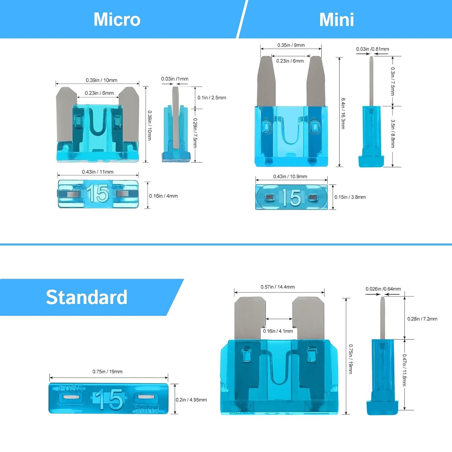 300-Pcs Car Fuse Assortment Kit – Mini, Standard & Micro Fuses with Puller for Car/RV/Truck