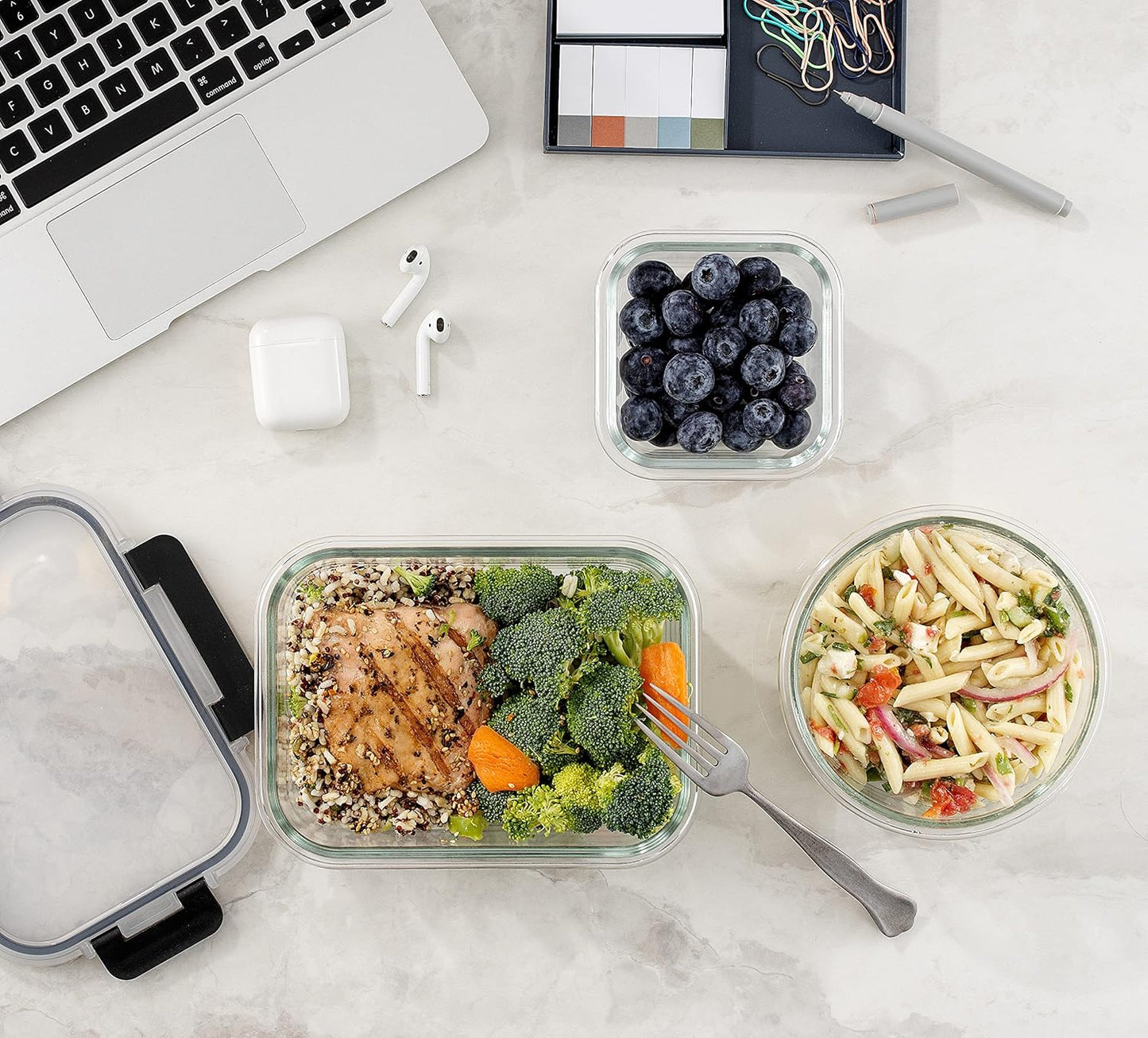24pc Glass Food Storage Containers - Airtight, Freezer-Safe Meal Prep Set