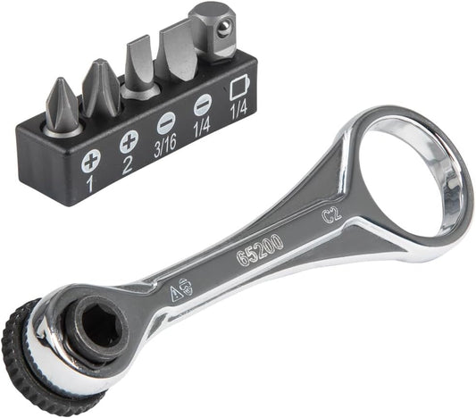 65200 5-Piece Mini Ratchet Set – Phillips, Slotted, & Adapter for Tight Spaces