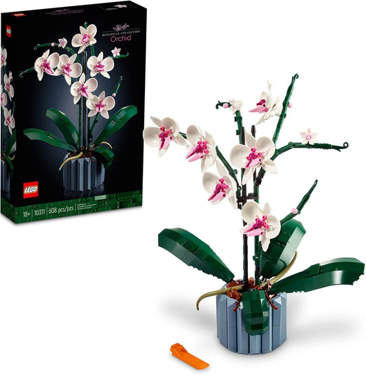 Icons Orchid Artificial Plant Building Set - Botanical Collection Home Décor Gift (10311)