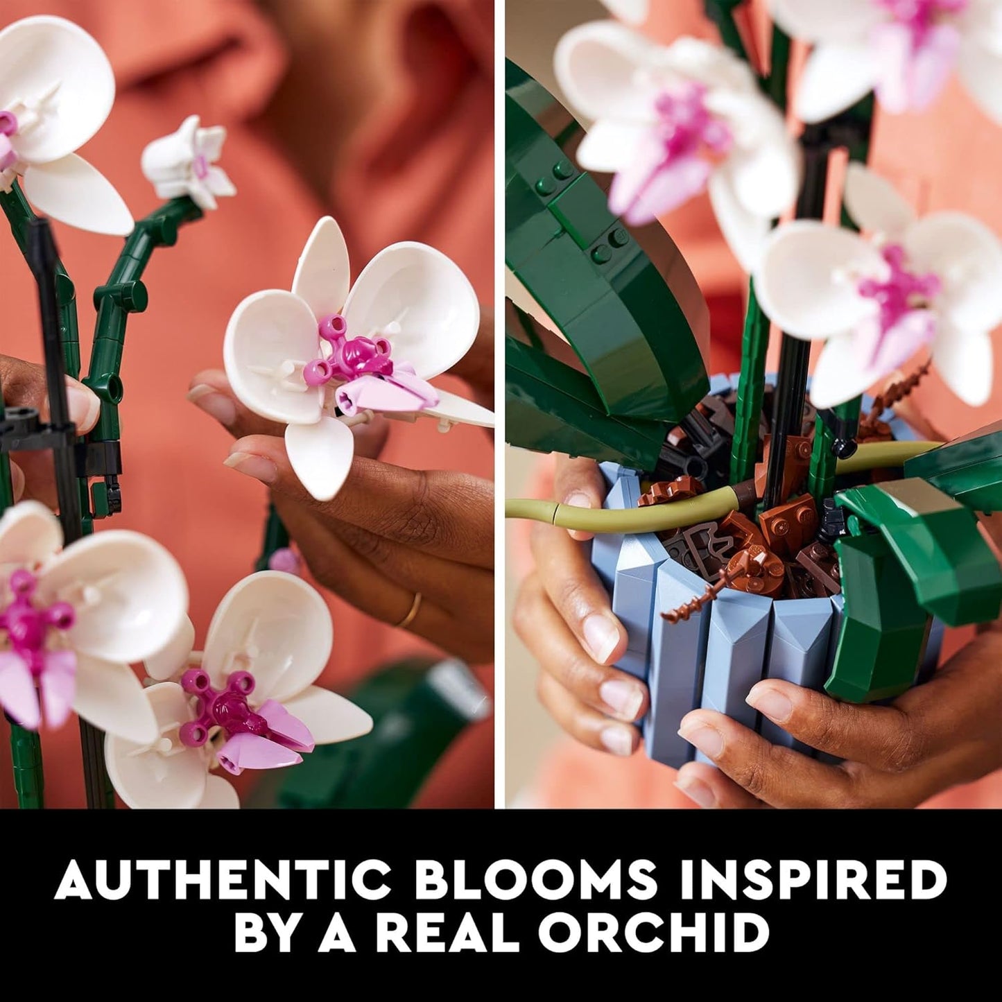 Icons Orchid Artificial Plant Building Set - Botanical Collection Home Décor Gift (10311)