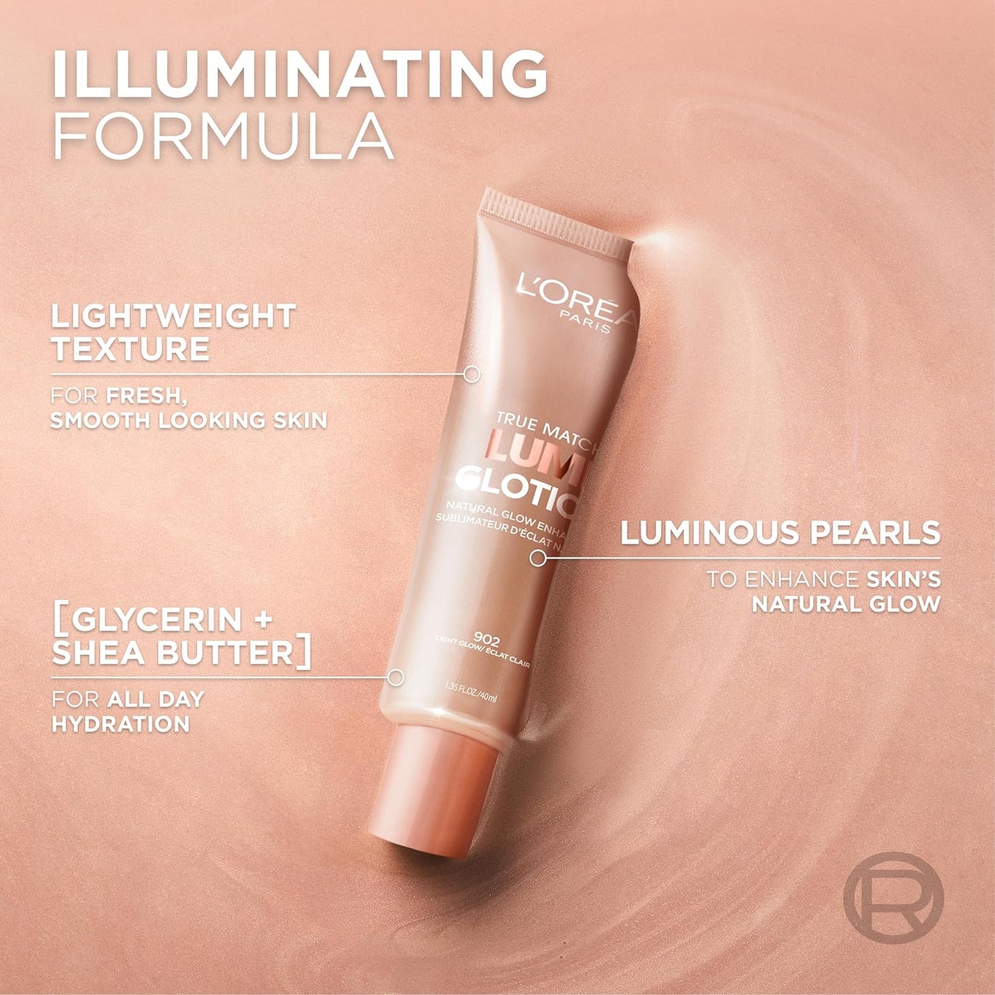 True Match Lumi Glotion, Natural Glow Enhancer & Illuminator Highlighter, 901 Fair Bronzing Drops