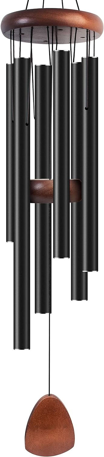 37" Large Aluminum Wind Chimes – Black, Outdoor Garden & Patio Decoration