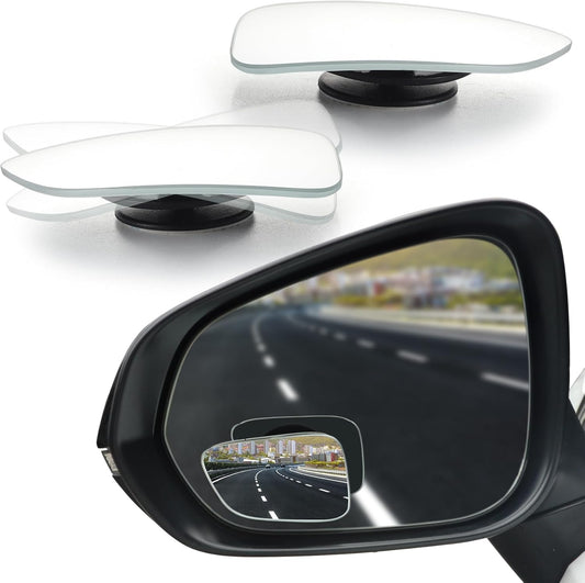 HD Blind Spot Car Mirrors - Frameless Convex Wide Angle Rear View for Cars, SUVs, Trucks & RVs
