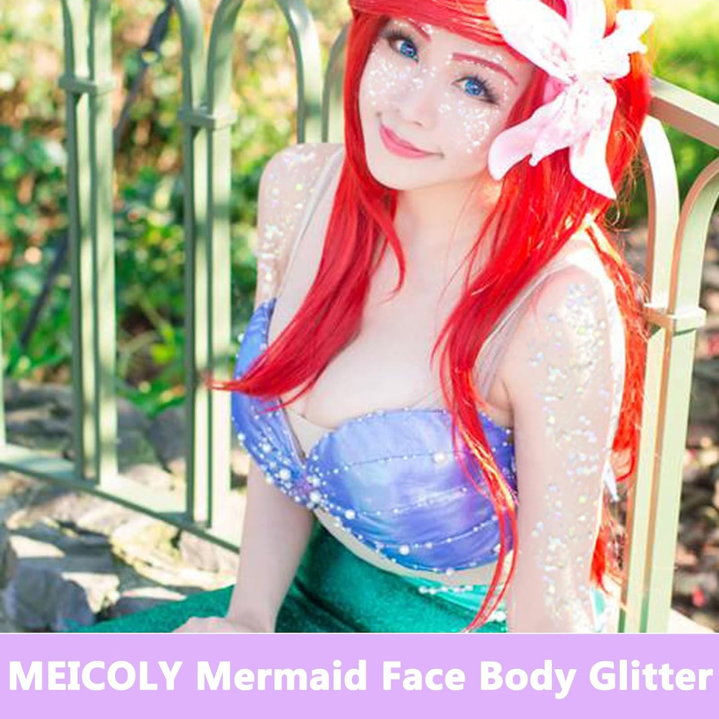 50ml Clear White Body & Face Glitter Gel - Chunky Sparkling Rave & Festival Accessory, Mermaid Sequins for Hair, Halloween