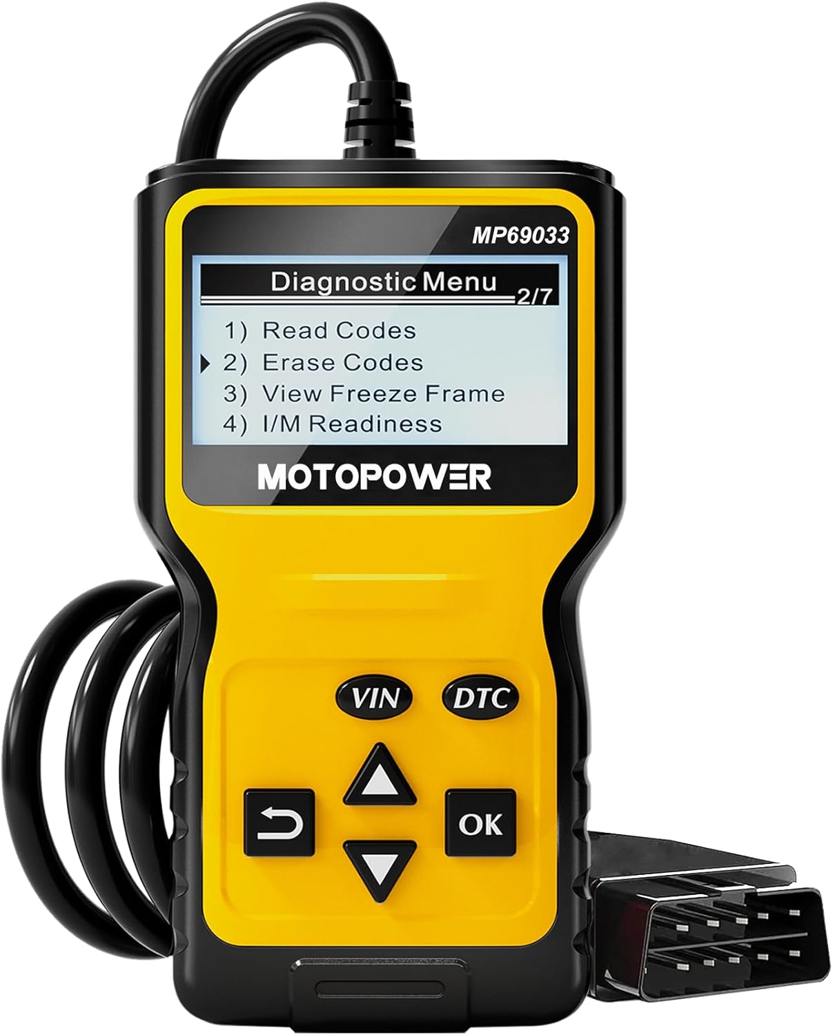 Yellow OBD2 Scanner Code Reader - Engine Fault Diagnostic Tool for OBD II Cars