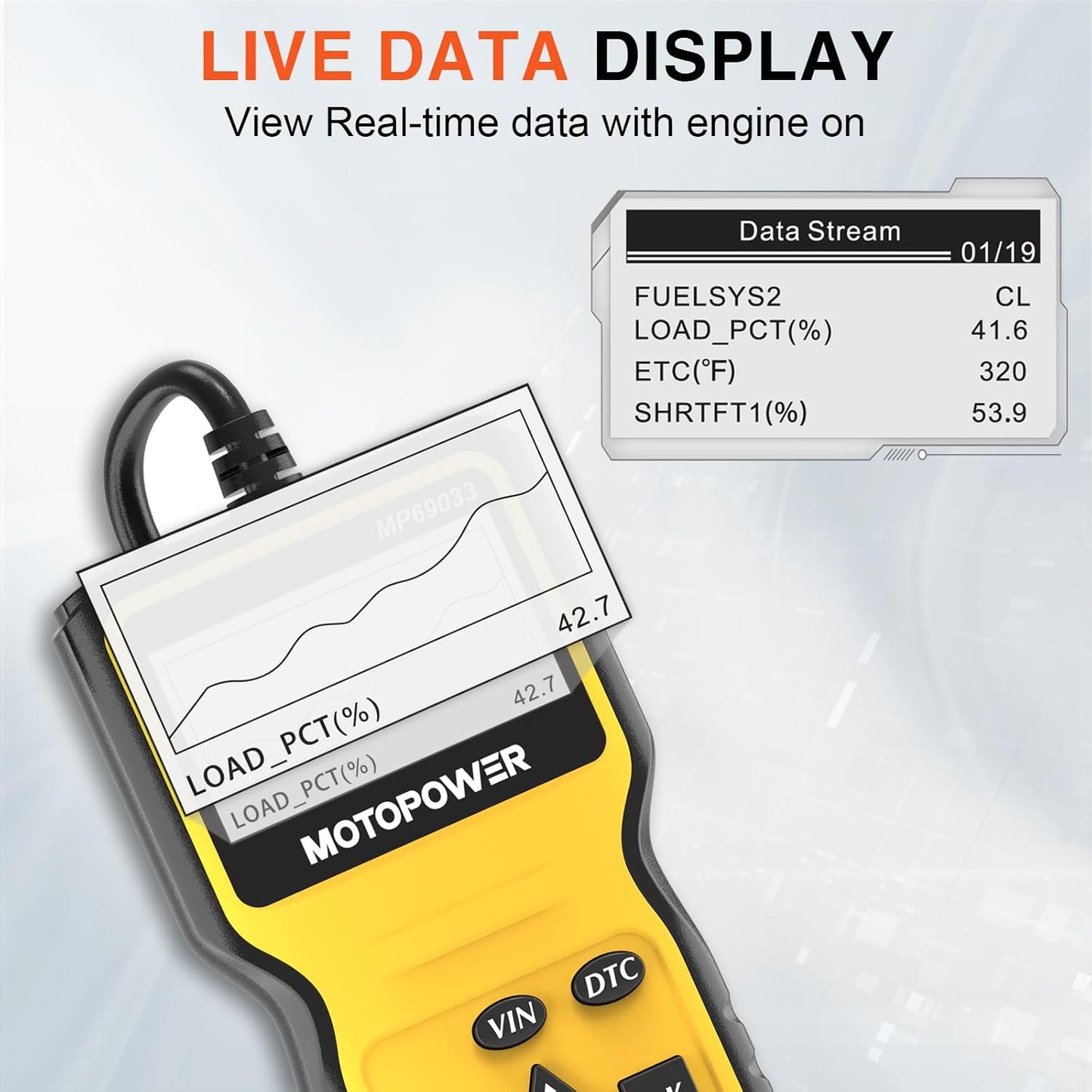 Yellow OBD2 Scanner Code Reader - Engine Fault Diagnostic Tool for OBD II Cars