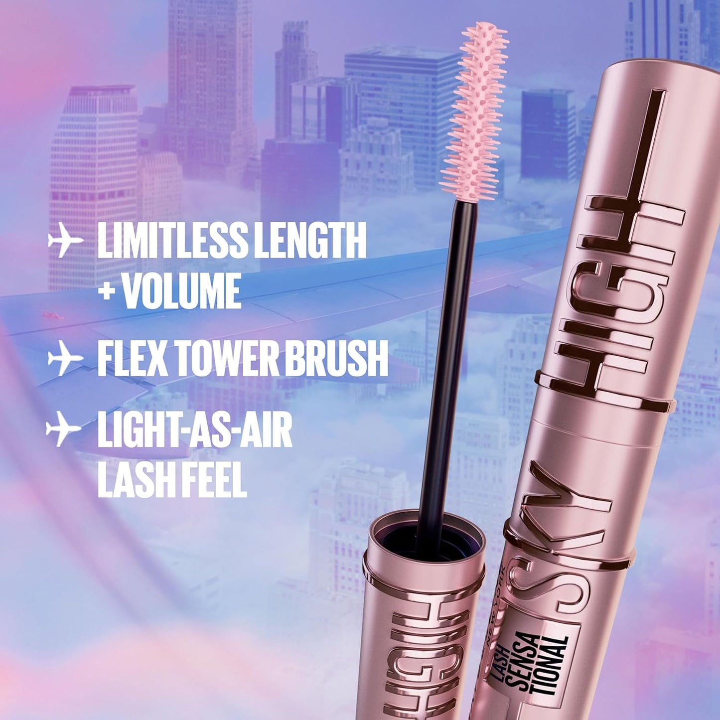 Lash Sensational Sky High Mascara, Volumizing & Lengthening, Blackest Black, 1 Count