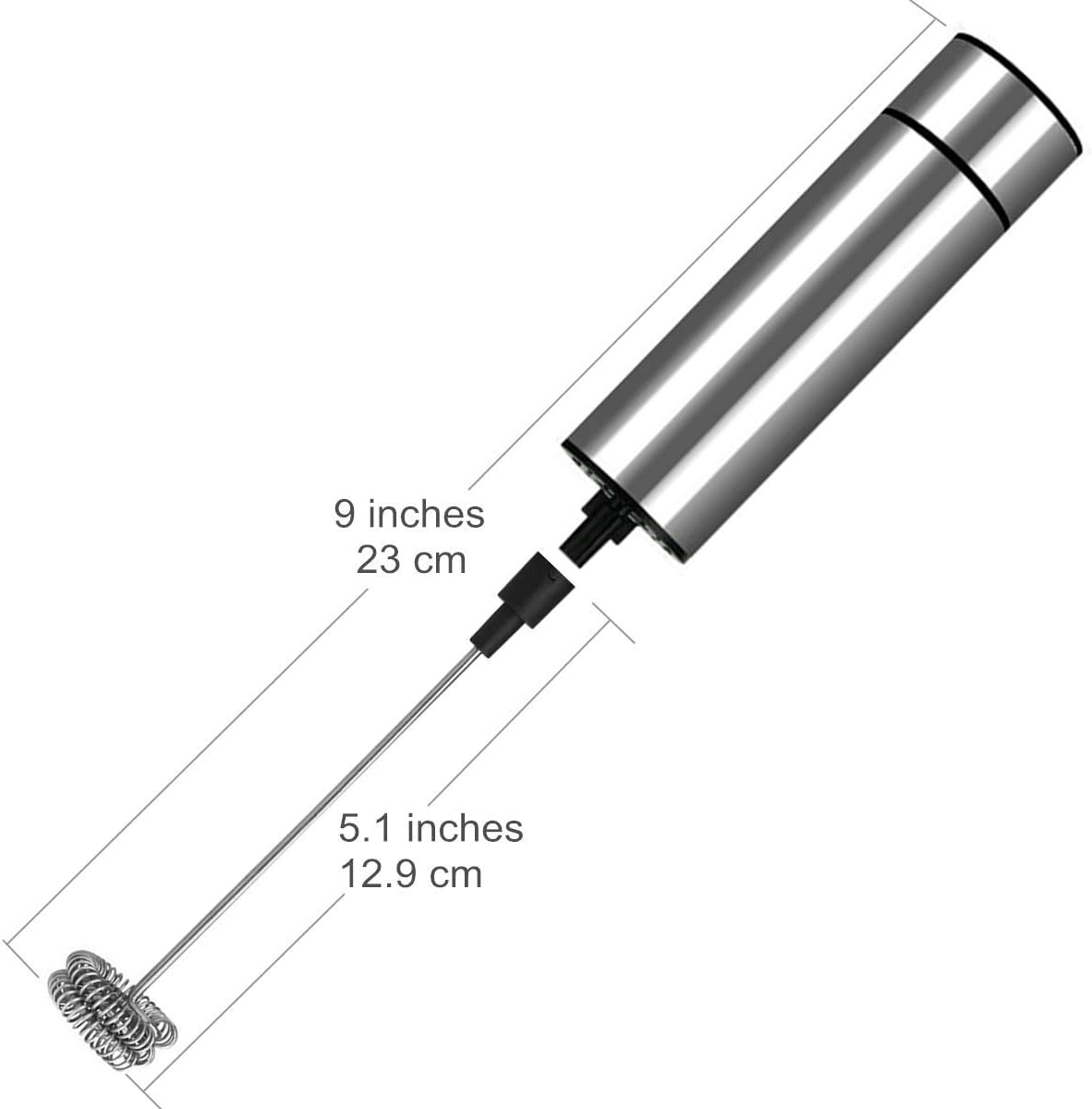 Handheld Battery Operated Milk Frother - Stainless Steel Frappe & Coffee Mixer
