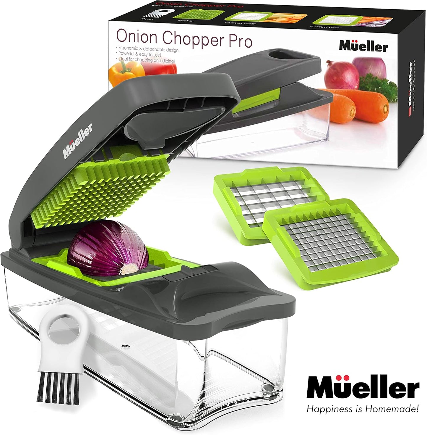 Vegetable Chopper, 30% Heavier Duty Vegetable Slicer, Onion Chopper with Container