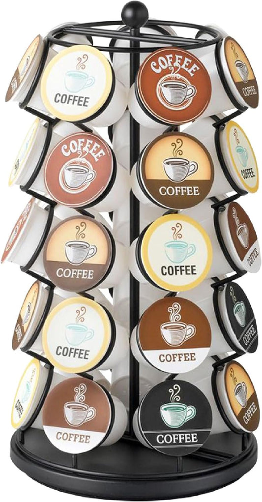 Nifty 35 K-Cup Holder Carousel - 360° Spinning Coffee Pod Organizer, Black