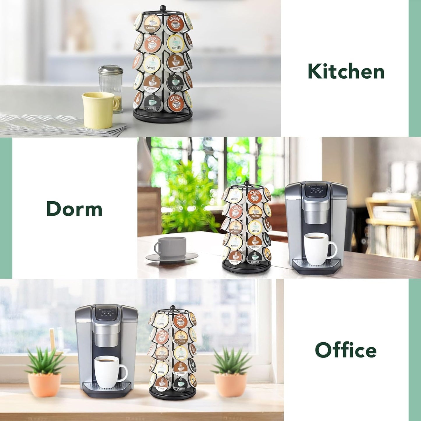 Nifty 35 K-Cup Holder Carousel - 360° Spinning Coffee Pod Organizer, Black