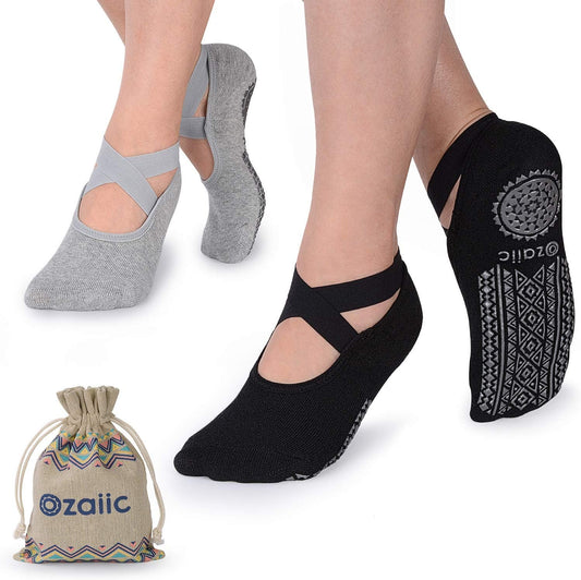 Non-Slip Yoga Socks for Women – Grips & Straps for Pilates, Barre, Ballet & Dance Workouts