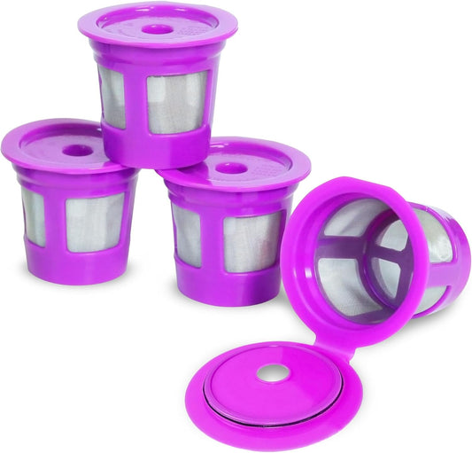 Cafe Save Reusable K Cup Coffee Filters - 4-Pack Refillable Pods with Mesh Strainer