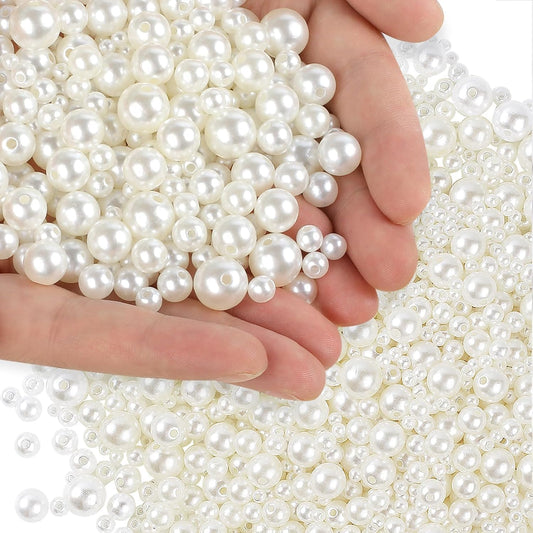 1950-Piece Pearl Beads Set – 5 Sizes for Jewelry Making, Crafts & DIY Decor