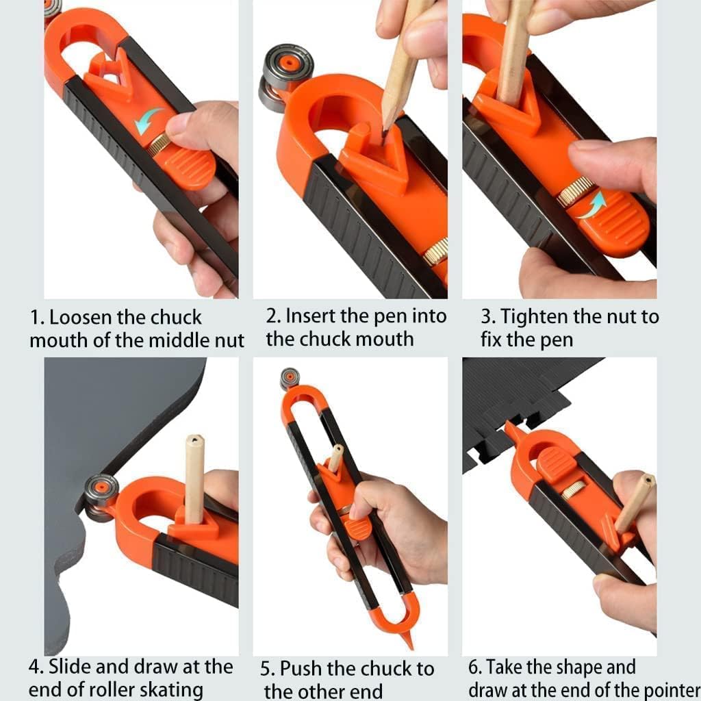 Contour Scribe Tool with Lock – Profile Duplicator for Woodworking Edge & Corner Measuring