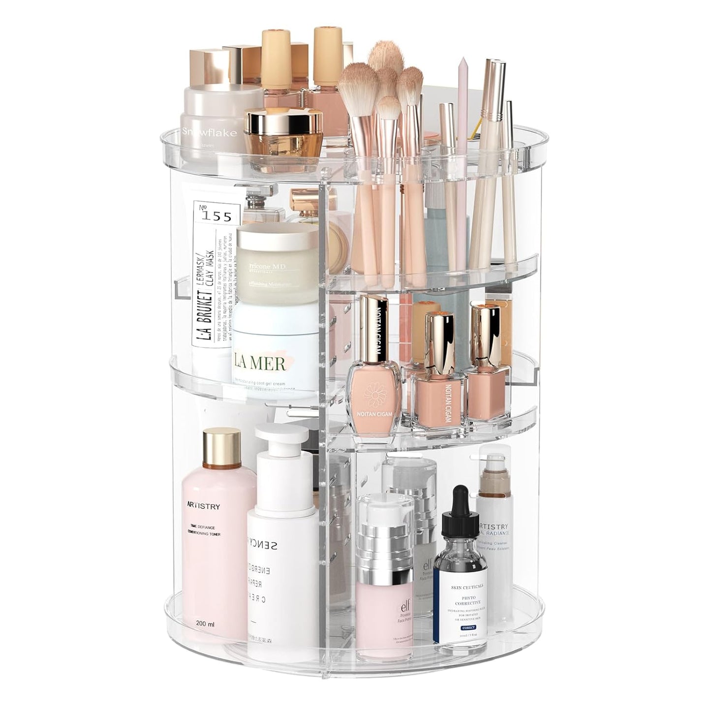 Rotating Makeup Organizer - 8-Layer Adjustable Skincare & Cosmetic Storage Carousel