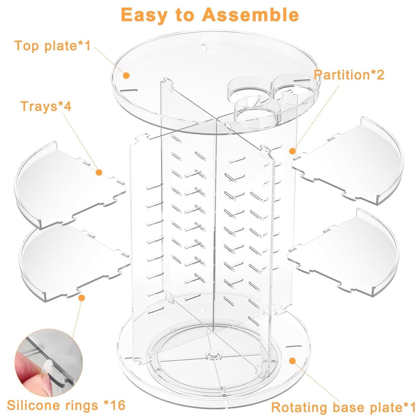 Rotating Makeup Organizer - 8-Layer Adjustable Skincare & Cosmetic Storage Carousel