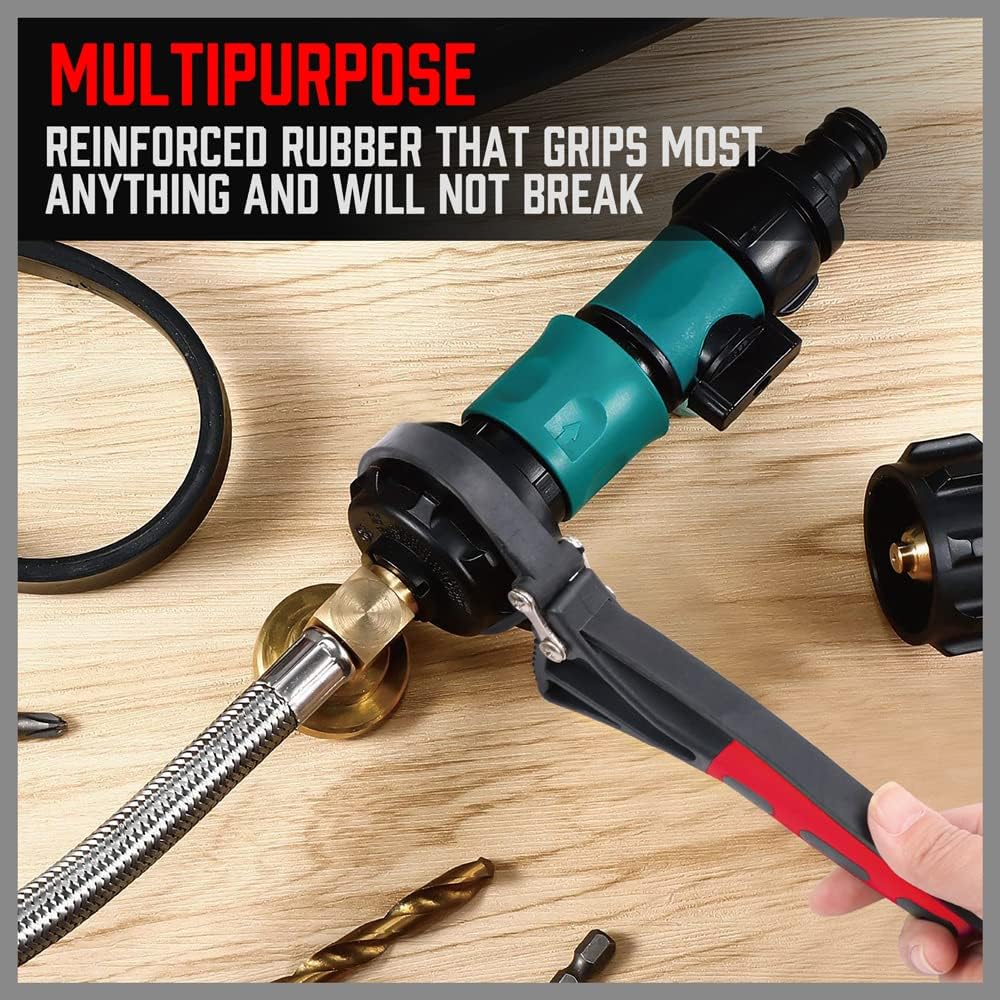 2-Piece Rubber Strap Wrench Set - Adjustable Oil Filter, Jar Opener, Pipe & Shower Head Tool