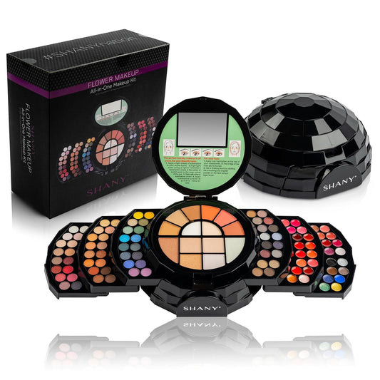 All-in-One FLOWERS Ultimate Makeup Set - Eyeshadows, Lip Colors, Powders, Highlighters, Blush