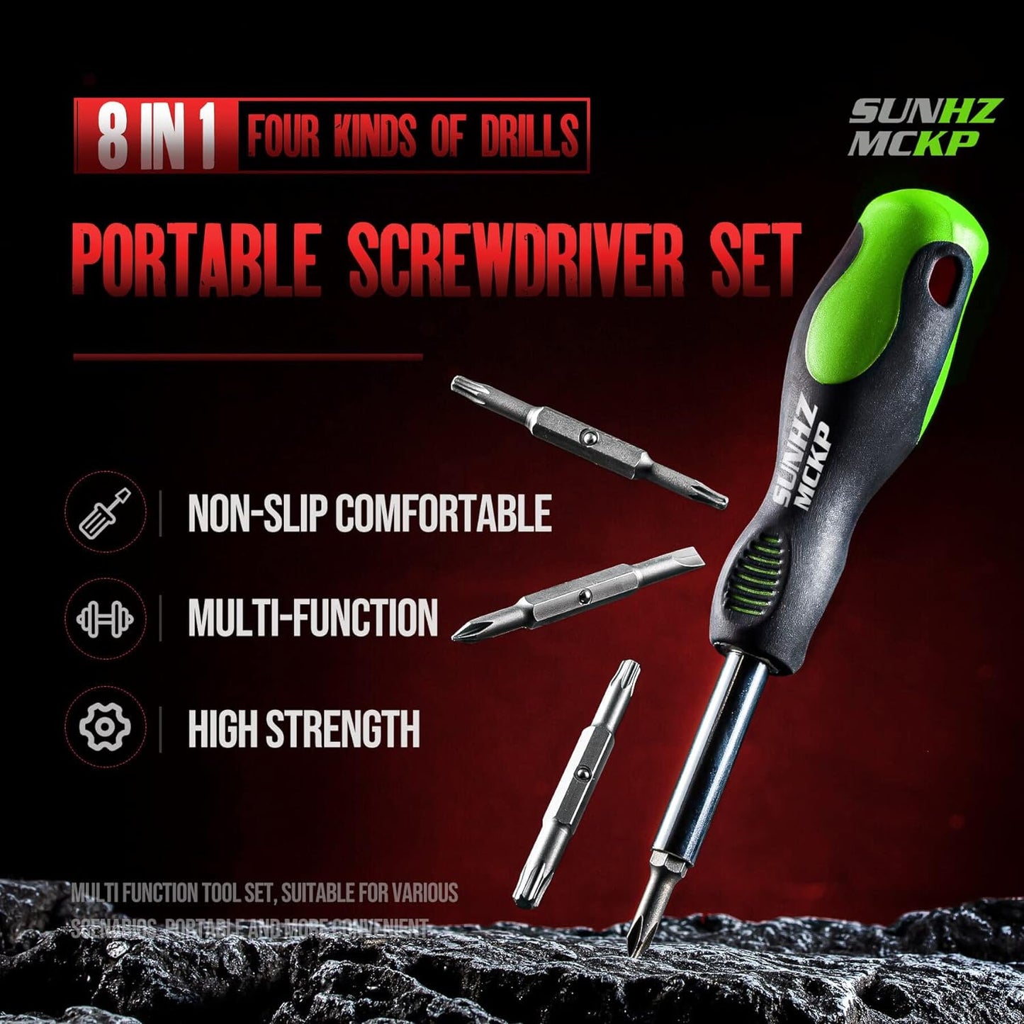 8-in-1 Multi-Purpose Screwdriver Set – Portable Tool for Phillips, Slotted, Torx Repairs