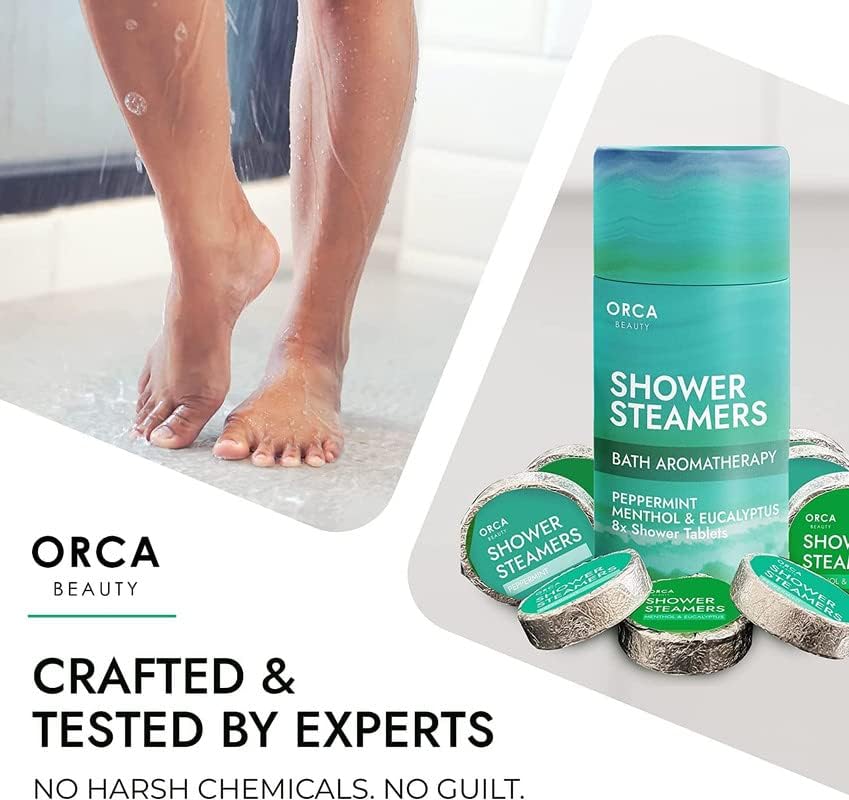 Shower Steamers Gift Set – 8pc Peppermint & Eucalyptus Aromatherapy Bombs for Relaxation & Spa
