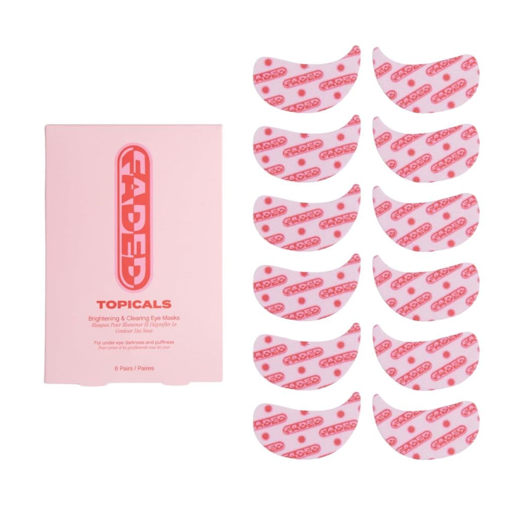 Faded Brightening Under Eye Masks – Depuff, Hydrate & Brighten to Reduce Dark Circles & Fine Lines with Kojic Acid, Caffeine & Niacinamide (Set of 6)-Smart Price