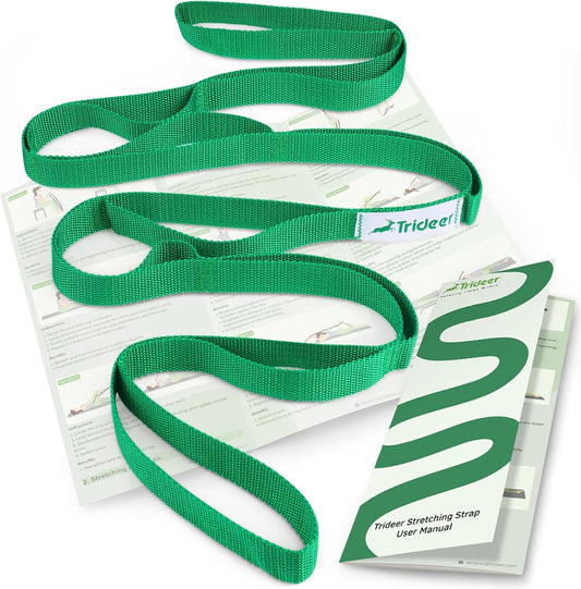 Yoga Stretching Strap – 10-Loop Non-Elastic Strap for Pilates, Physical Therapy & Exercise
