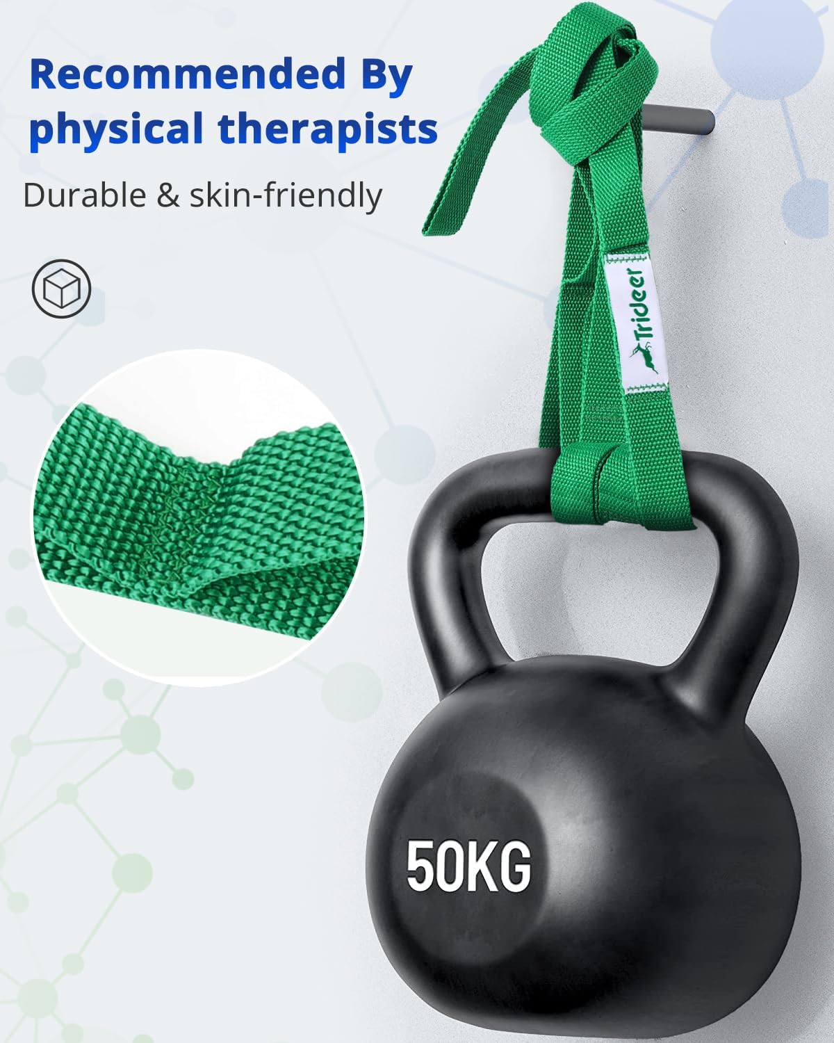 Yoga Stretching Strap – 10-Loop Non-Elastic Strap for Pilates, Physical Therapy & Exercise